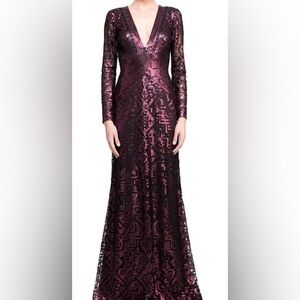 Elegant Raisin Sequin Evening Gown 14